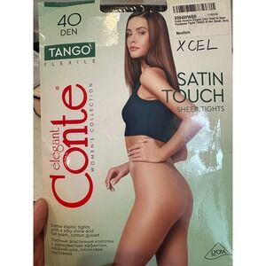 Conte Tango 40 Den‎ Black Classic Sheer to Waist T-top Women's Tights
